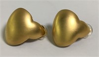 Pair Of Gold Tone Clip Earrings