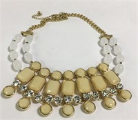 Necklace With Clear White And Yellow Stones