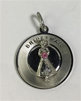 Sterling Silver Bridesmaid Charm With Pink Stone
