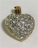 M V Vellano Heart Pendant With Clear Stones
