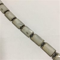 Sterling Silver And Mother Of Pearl Bracelet