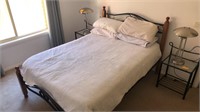 Timber and Iron Double Bed with Mattress
