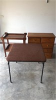 Lowboy Chest, Serving Trolley and Table