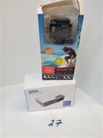 Waterproof Camera and mini projector new in box