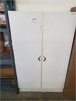 2 door white metal cabinet