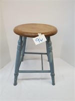 Milk painted blue stool