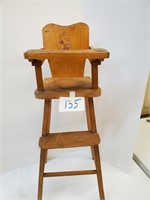 Antique doll high chair