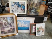 lot of framed prints