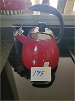Red faberware tea pot