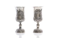 PAIR OF SILVER GOBLETS, 429g