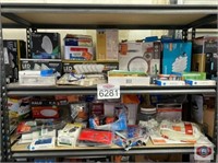 Hardware shelf. lot of assorted hardware items