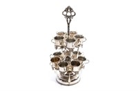 SILVERPLATED MULTI-TIERED REVOLVING DRINKS SET