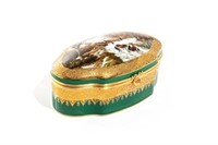 FRENCH LIMOGES HAND PAINTED PORCELAIN CASKET