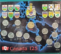 Mounted CANADA 125 COIN COLLECTION