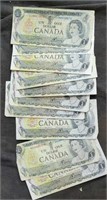 10 - $1 Canadian bills - very good condition
