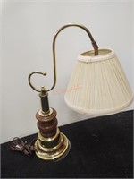 Vintage wood and brass adjustable lamp