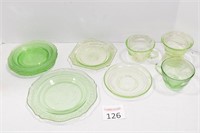 Green Depression Glassware