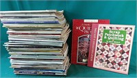 Large selection of quilting magazines and books