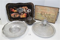 Various Trays & Silver