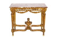 18TH C ITALIAN CARVED GILTWOOD HALL TABLE