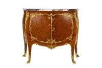 FRENCH ORMOLU MOUNTED MARBLE TOP SERVER