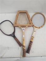 3 vintage Wilson/ Spalding tennis racquets