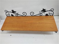 Wood and metal grapevine shelf