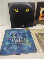 Lot of 4 records including fantasia, cats, Neil