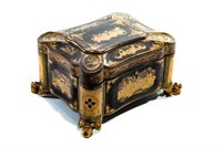 CHINESE EXPORT 19TH C LACQUER CADDY