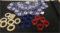 Napkin rings with bead place mat