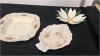 3 floral dishes