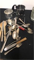 Group of kitchen measuring cups and Utensils