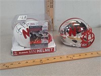 2 Nebraska autograph husker mini helmets, Mike