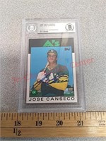 Jose Canesco autographed topps baseball card