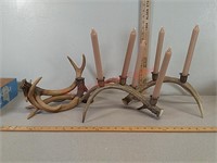 Blacktail deer antler candle holders, faux antler