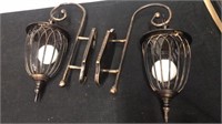 2 metal candle outdoor lights