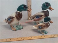 3 ceramic decor ducks