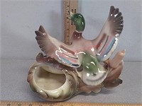 Vintage duck tv lamp planter, chipped as shown