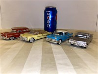 4 Chevy cars approx 1:43 scale