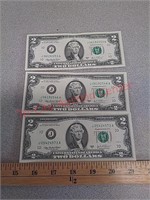 3-2 dollar bills