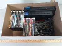 Sony PS2 game console, games, controllers
