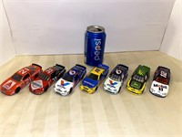 7 NASCARs approx 1:43 scale