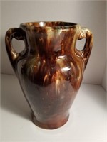 Vtg brush McCoy Brown Onyx glazed 2-handled vase