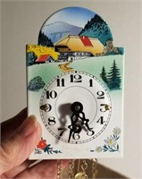 Vintage miniature Germany wind up wall clock