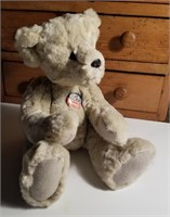 Vintage mohair jointed teddy bear signed