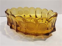 Vintage Fostoria amber glass coin-dot Oval Bowl