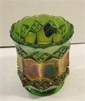 Vintage green Carnival Glass Imperial toothpick