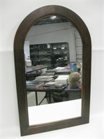 Vtg Wood Framed Mirror w/ Arched Top