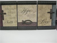 3pc Stamped Metal Wall Decor Inspirational Panel