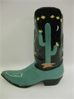 13.5" Tall Western Boot Ceramic Cookie Jar